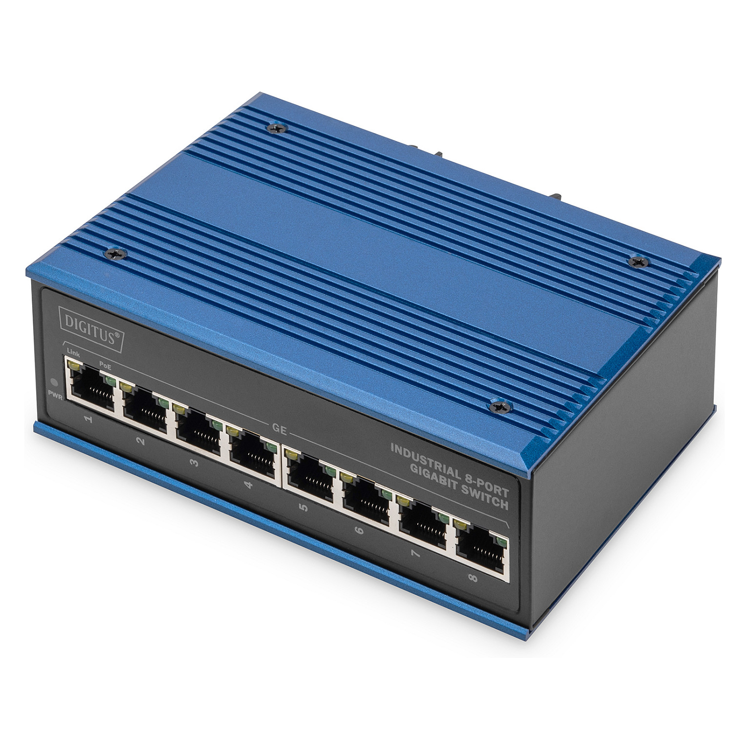 Switch DIGITUS / 8‑Port Gigabit / Industrial / PoE+ / Unmanaged