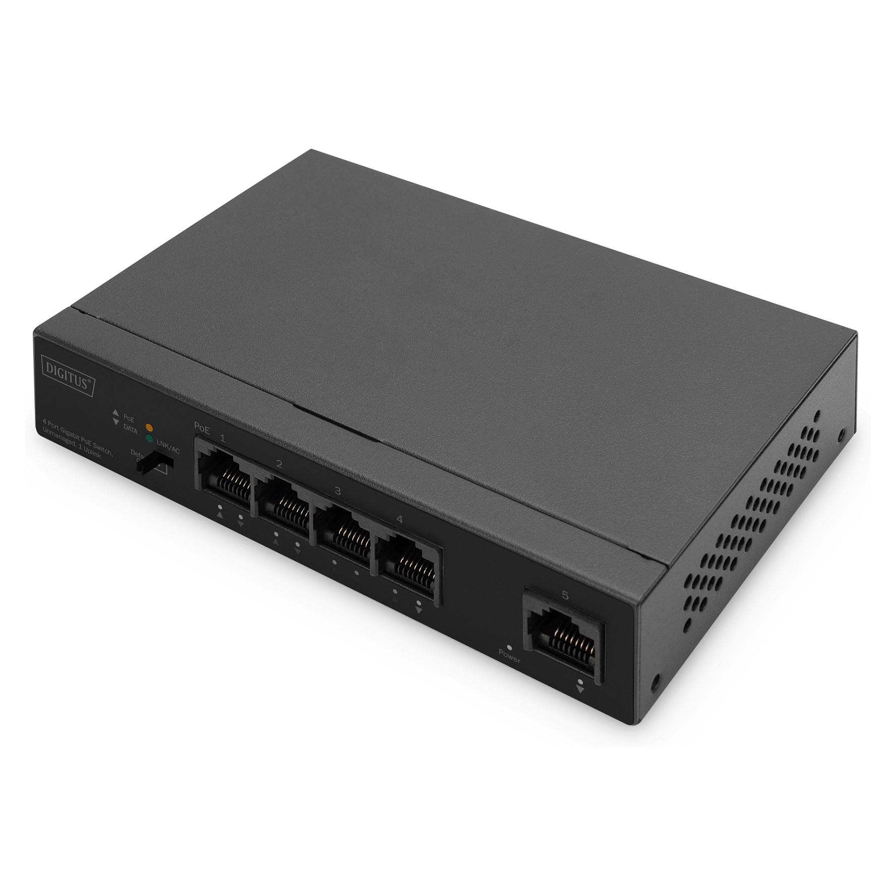 DIGITUS Industrial Gigabit PoE Switch 4 Port + 1 Uplink | Unmanaged | DN-95330-1 | 60W