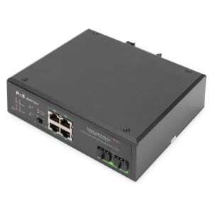 DIGITUS Industrial PoE Switch 4 Port + 2 SFP Uplink | Gigabit | DIN Rail | DN-651109