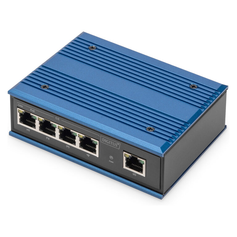 Switch DIGITUS / Industrial / PoE / 4-Port + 1 RJ45 Uplink