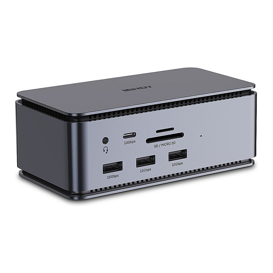 Docking Station for Laptop LINDY / 3xUSB-A / 1xUSB-C / 1xDisplayport / 1xHDMI - Gri e Errët