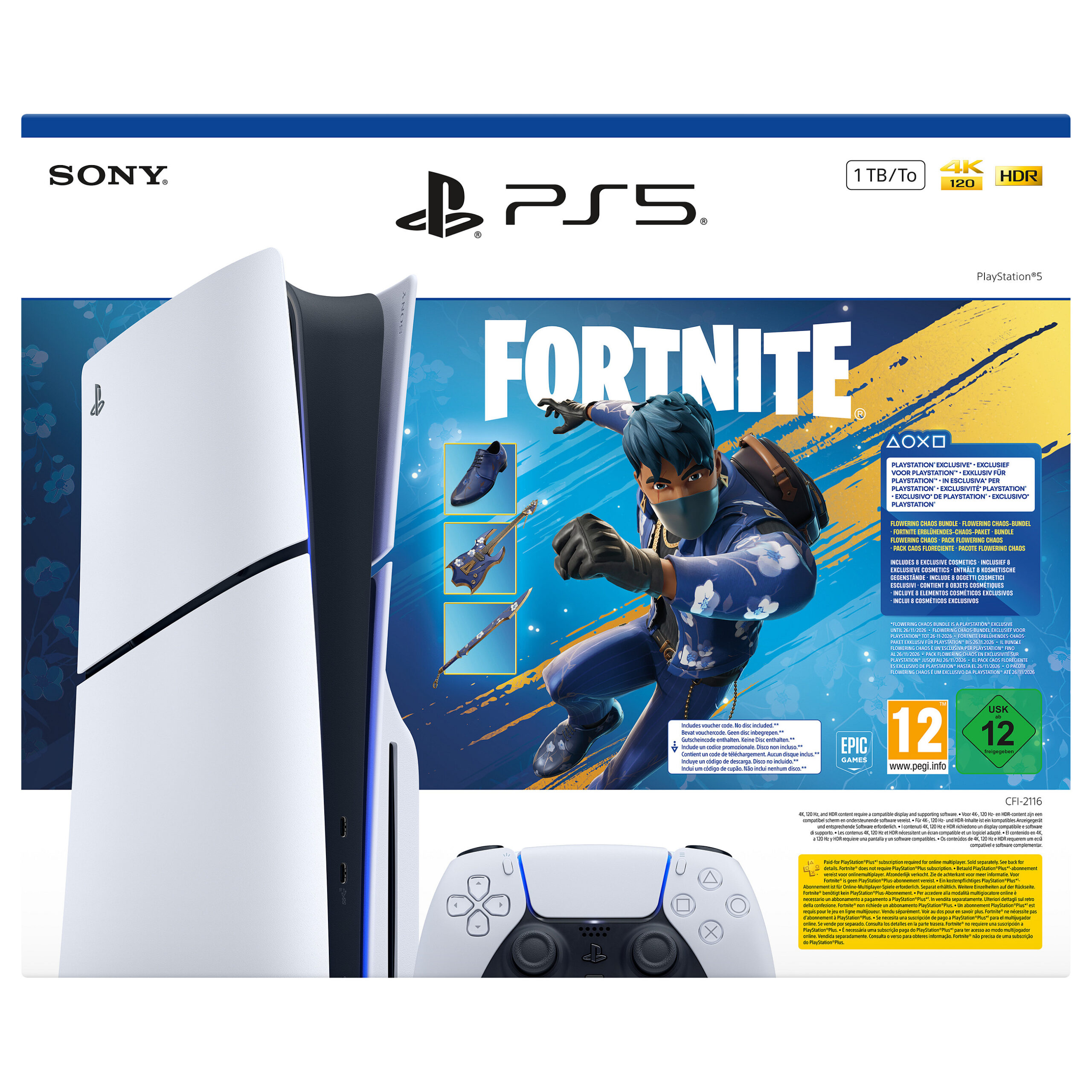 Konzola Sony PlayStation 5 Slim Disc + Fortnite Flowering Chaos . 1TB - Figura 2