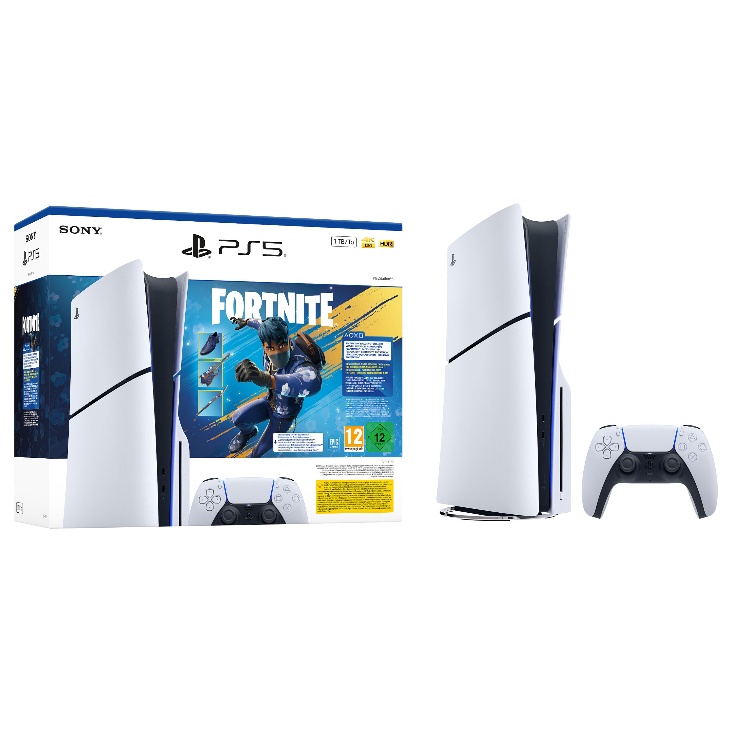 Konzola Sony PlayStation 5 Slim Disc + Fortnite Flowering Chaos . 1TB - Figura 3