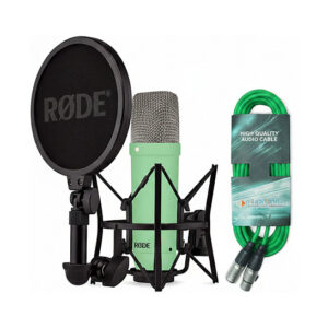 Mikrofon Rode NT1 Signature + XLR‑Kabllo + Mbajtës tavoline për mikrofon – Gjelbër
