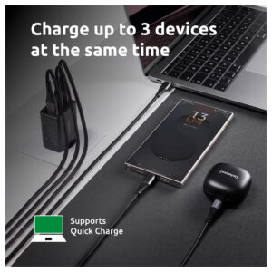 Adapter Intenso Power Adapter W65ACC GaN / 65W / 2×USB‑C + 1×USB‑A – Zezë 7