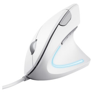 Maus me kabllo Trust Verto Ergonomic 1600 DPI  -Bardhë