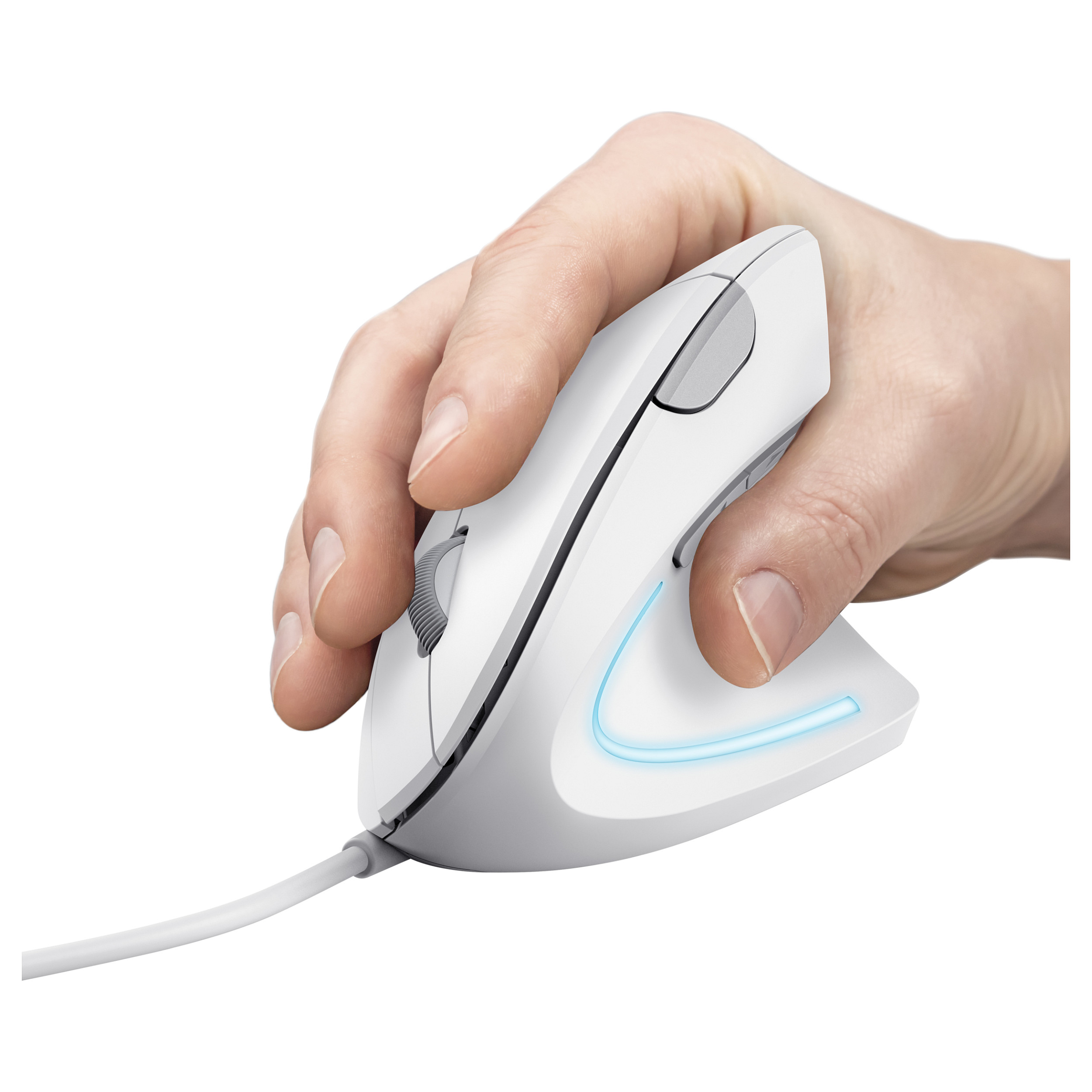 Maus me kabllo Trust Verto Ergonomic 1600 DPI -Bardhë - Figura 2