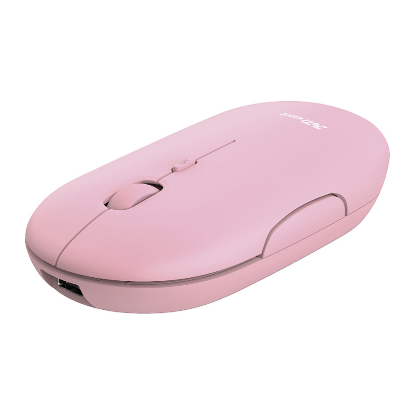 Maus pa kabllo Trust Puck / Ultra‑Slim Rechargeable - Rozë