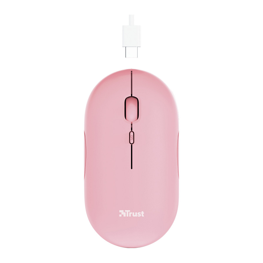 Maus pa kabllo Trust Puck / Ultra‑Slim Rechargeable - Rozë - Figura 3