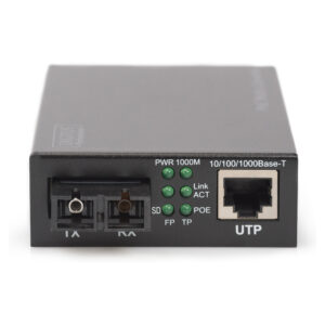 DIGITUS Gigabit PoE Media Converter RJ45–SC Singlemode | 30W PoE | DN-82160 | 20km 8