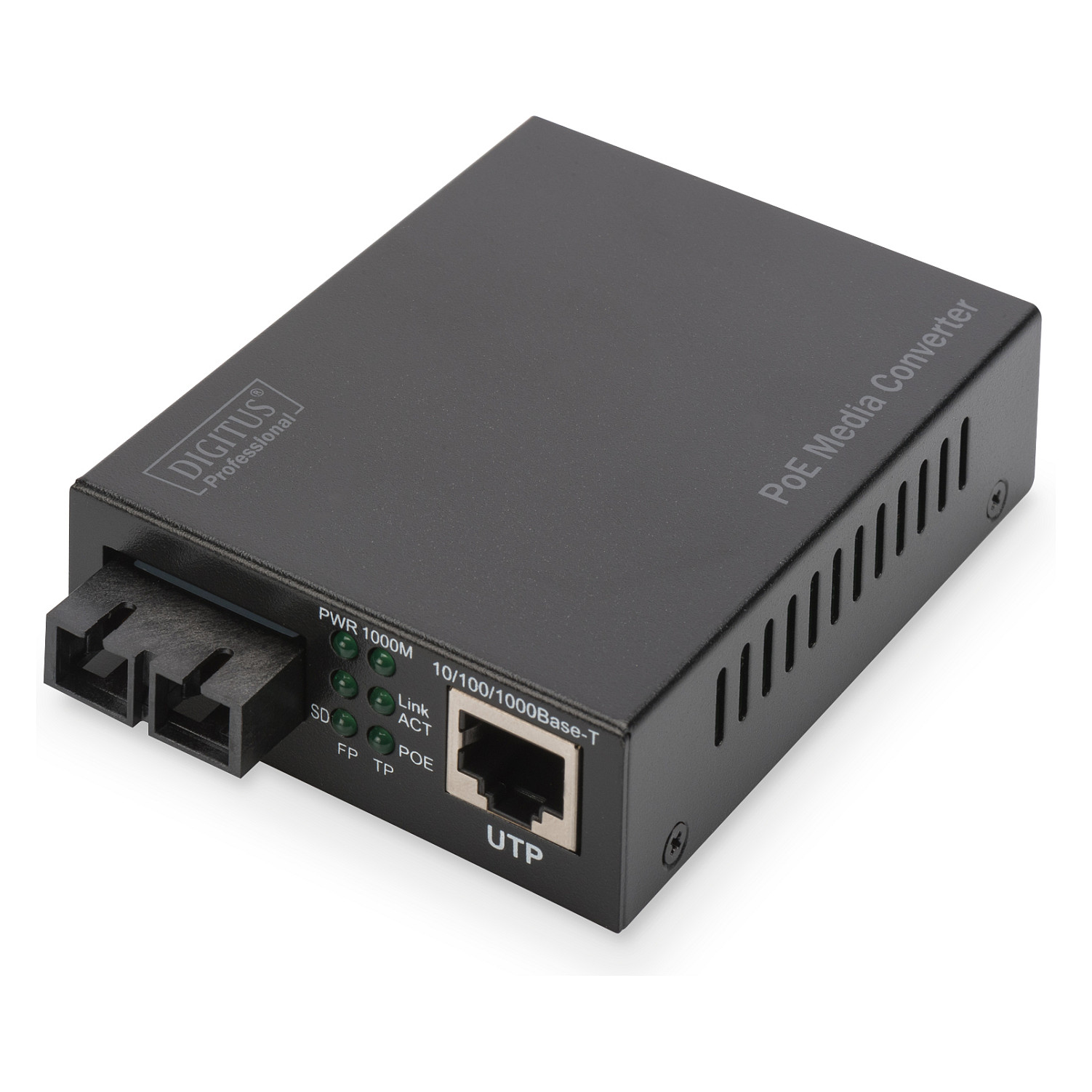 Media Converter DIGITUS / Gigabit PoE / RJ45–SC Multimode / PSE