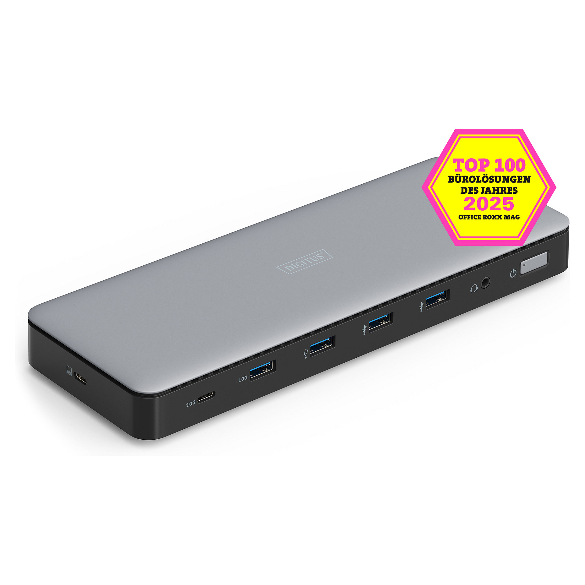 Docking Station Digitus / 3xHDMI / 2xDisplayPort / 4xUSB‑A / 1xUSB‑C / LAN - Zezë / Gri