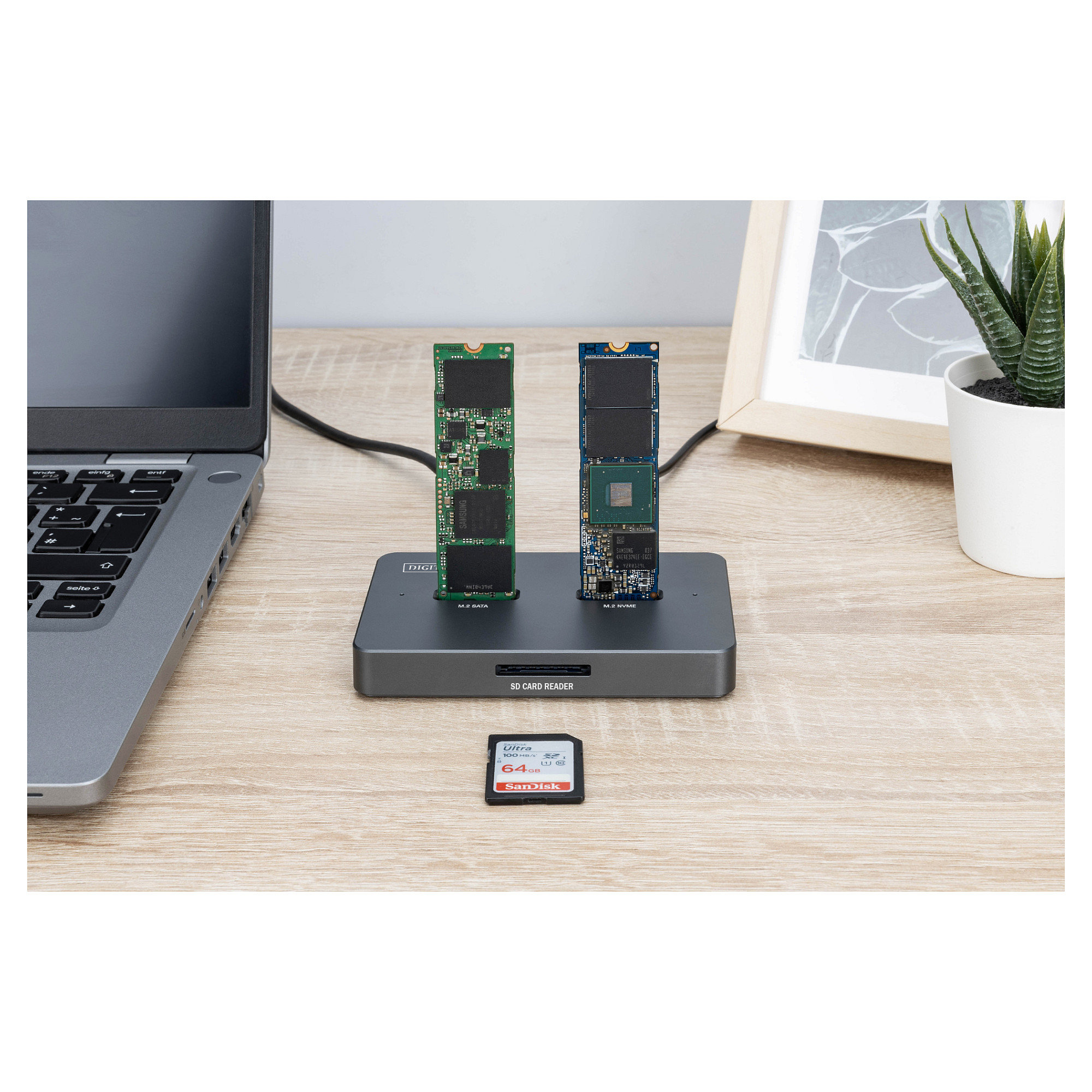 Docking Station Digitus / NVMe SSD + SATA SSD + SD - Zezë - Figura 2