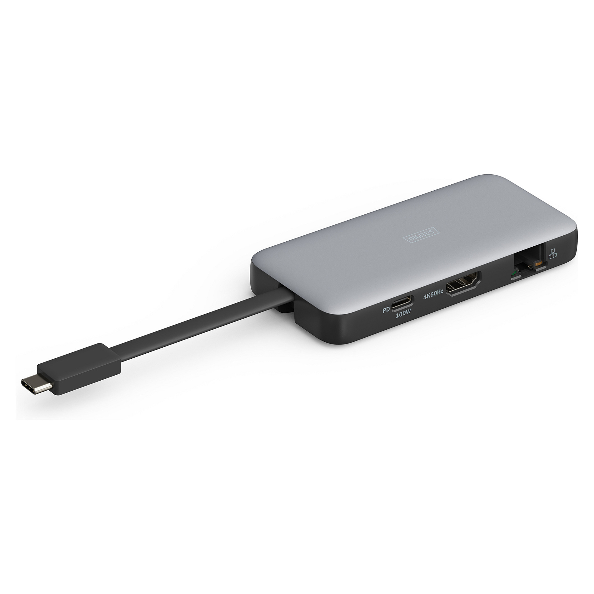 Docking Station Digitus / 1xUSB‑C / 2xHDMI / 2xUSB-A / LAN / SD + MicroSD - Gri / Zezë