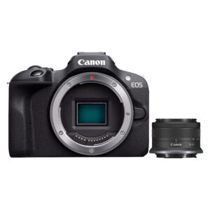 Kamerë Digjitale Canon EOS R100 + RF‑S / 18‑45mm / IS STM – Zezë