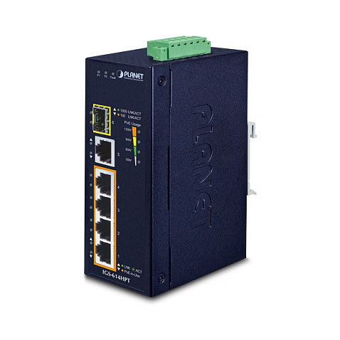 Switch Planet IGS-614HPT Industrial 4-Port PoE +1xGE + 1xSFP