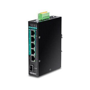 TRENDnet TI-PG541i 6-Port Gigabit PoE+ Managed Industrial Switch 120W L2 4x PoE+ 1x SFP DIN-Rail Rugged -40°C to 70°C