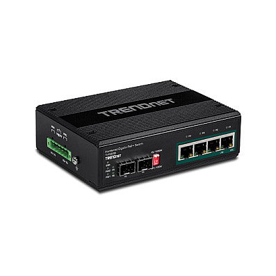 TRENDnet TI-PG62B 6-Port Gigabit PoE+ Industrial Switch 120W 4x PoE+ 2x SFP DIN-Rail Unmanaged Rugged Ethernet Switch - Figura 2