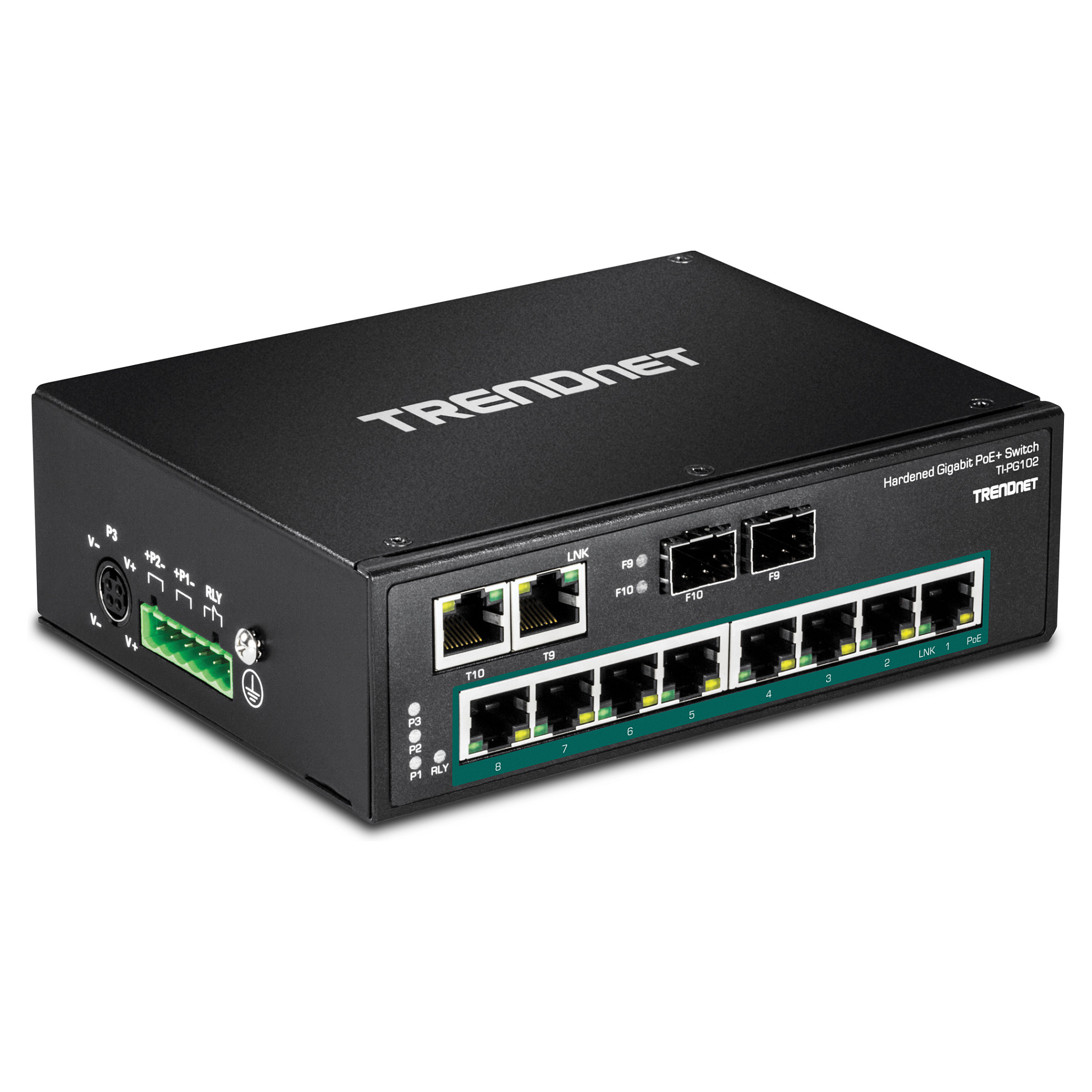 TRENDnet TI-PG102 10-Port Gigabit PoE+ Industrial Switch 240W 8x PoE+ 2x SFP DIN-Rail Rugged Managed-Lite Ethernet Switc - Figura 3