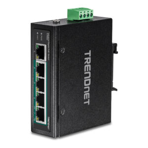 TRENDnet TI-PE70 5-Port Gigabit PoE+ Industrial Switch 120W DIN-Rail Unmanaged Industrial Ethernet Switch 6