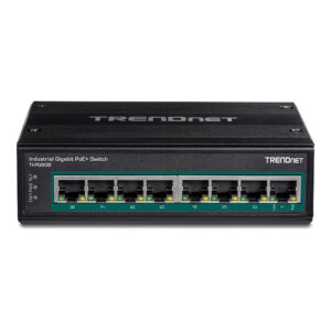 TRENDnet TI-PG80B 8-Port Gigabit PoE+ Industrial Managed Switch 200W DIN-Rail 24–56V Dual Power IP50 7