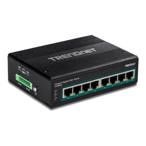 TRENDnet TI-PG80B 8-Port Gigabit PoE+ Industrial Managed Switch 200W DIN-Rail 24–56V Dual Power IP50 8