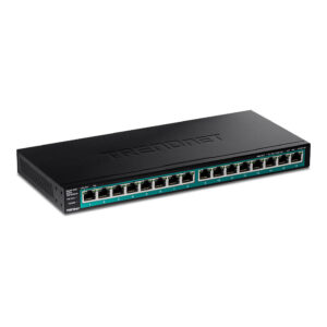 TRENDnet TPE-TG161H 16-Port Gigabit PoE+ Web Smart Switch 120W 2x SFP Rackmount L2+ Managed