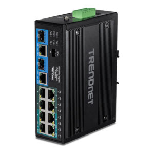 TRENDnet TI-BG104 Industrial 10-Port Gigabit PoE++ Switch 360W 2x SFP DIN-Rail Managed 6