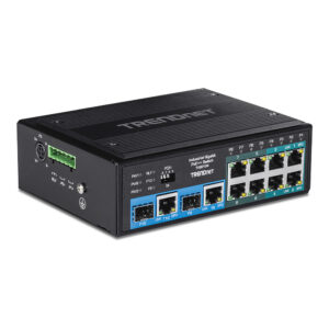 TRENDnet TI-BG104 Industrial 10-Port Gigabit PoE++ Switch 360W 2x SFP DIN-Rail Managed 8