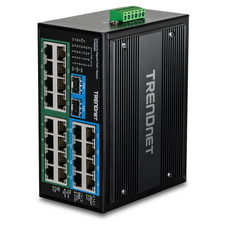 Switch TRENDnet TI‑PG262 / Unmanaged / 26‑Port Gigabit / PoE+ / DIN‑Rail