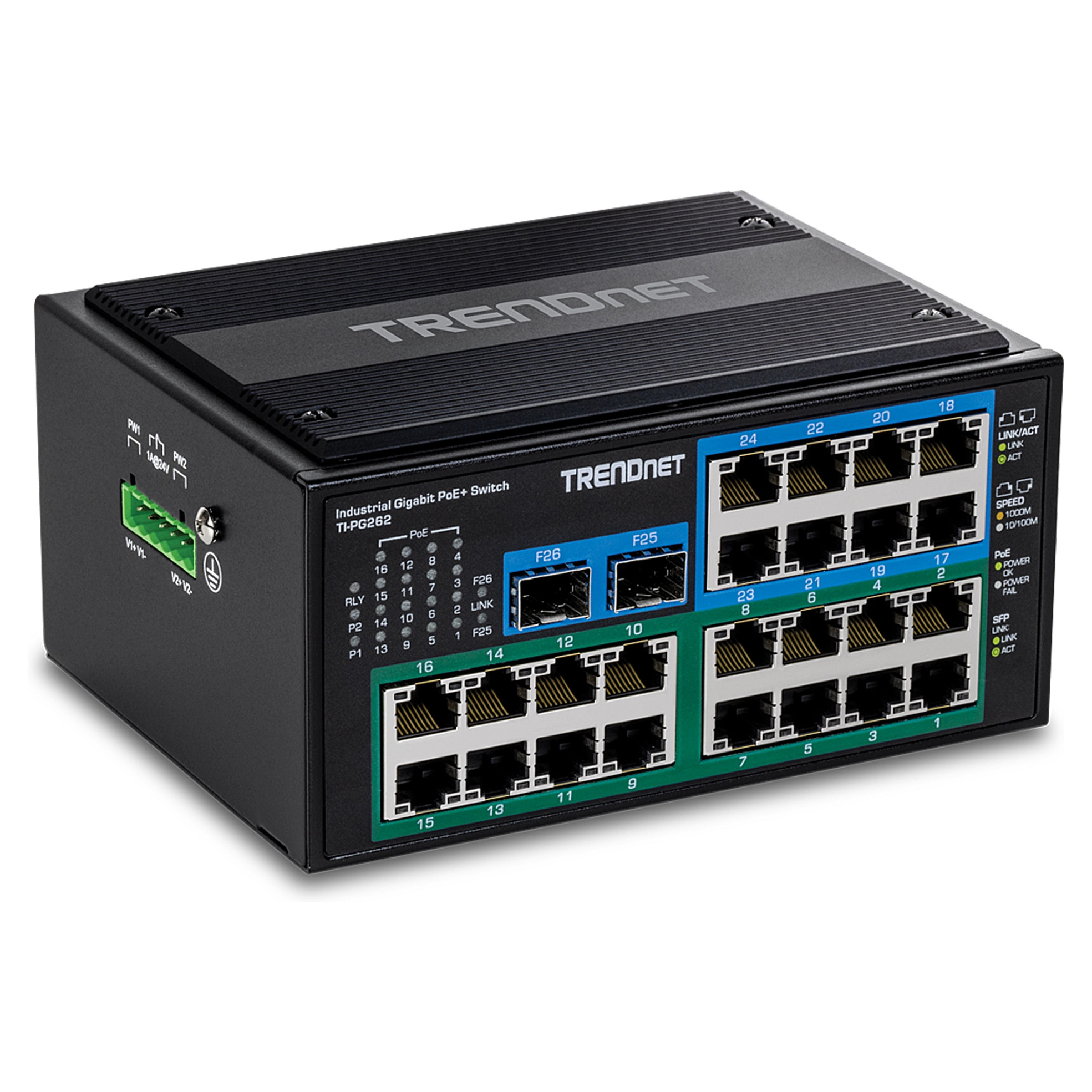 Switch TRENDnet TI‑PG262 / Unmanaged / 26‑Port Gigabit / PoE+ / DIN‑Rail - Figura 2