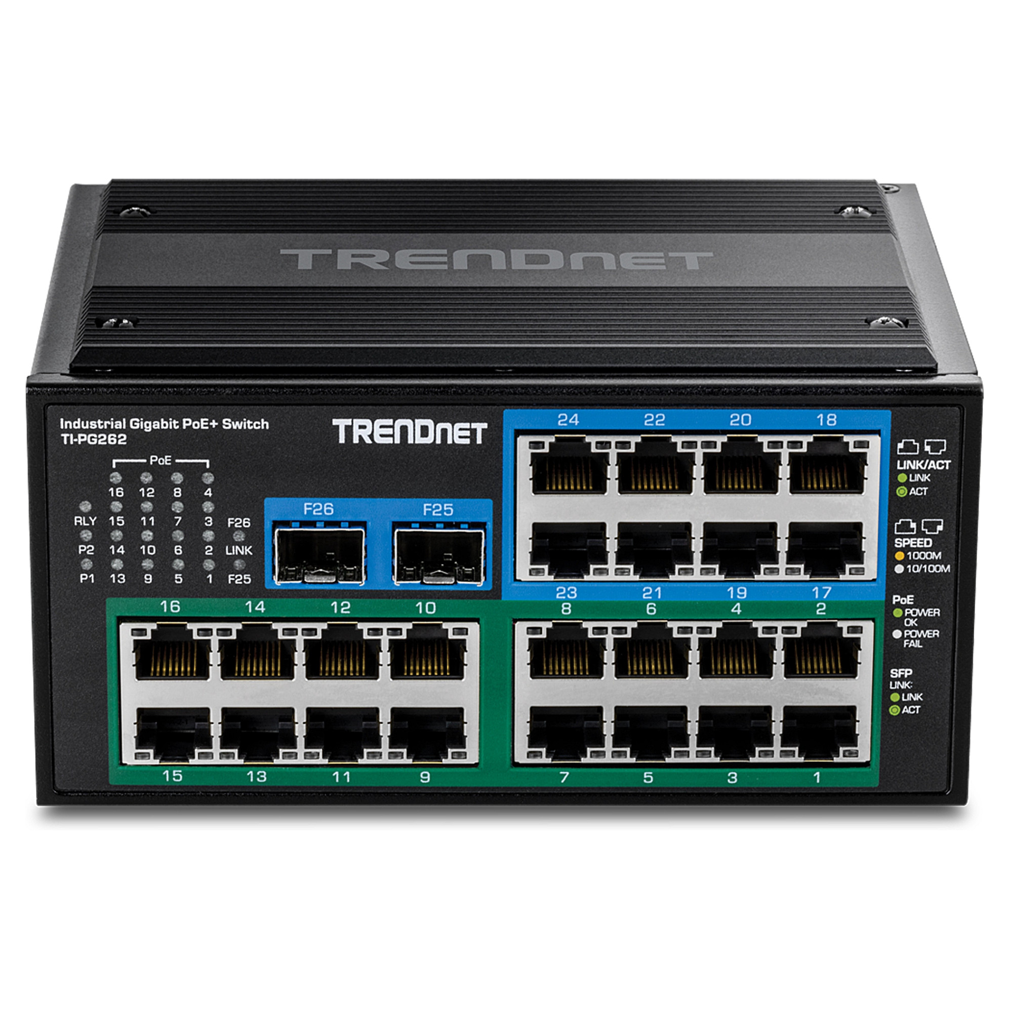Switch TRENDnet TI‑PG262 / Unmanaged / 26‑Port Gigabit / PoE+ / DIN‑Rail - Figura 3