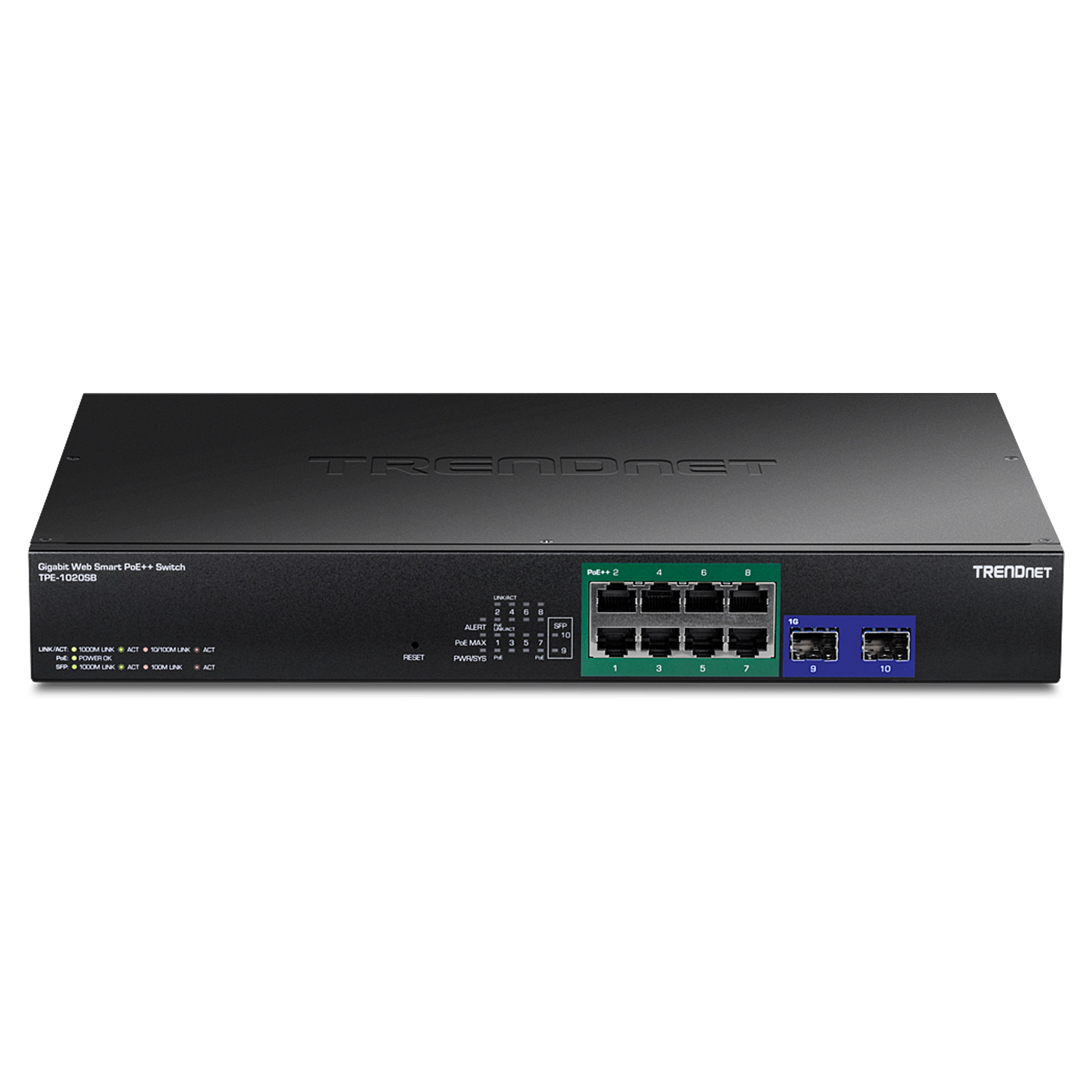 TRENDnet 8-Port Gigabit PoE++ Web Smart Switch 180W 2x SFP TPE-1020SB Managed L2+ Rackmount 2