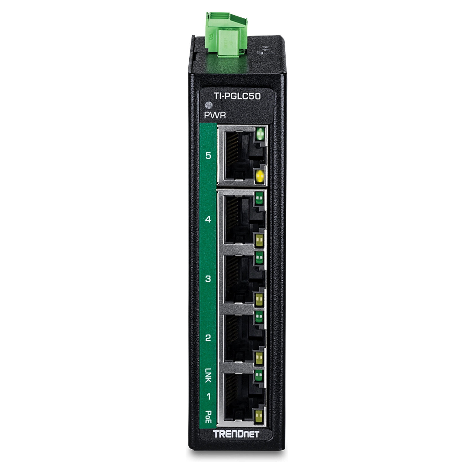 TRENDnet Industrial 5-Port Gigabit PoE+ DIN-Rail Switch 120W 4x PoE+ 1x Gigabit TI-PGLC50 Mini Industrial Switch - Figura 2