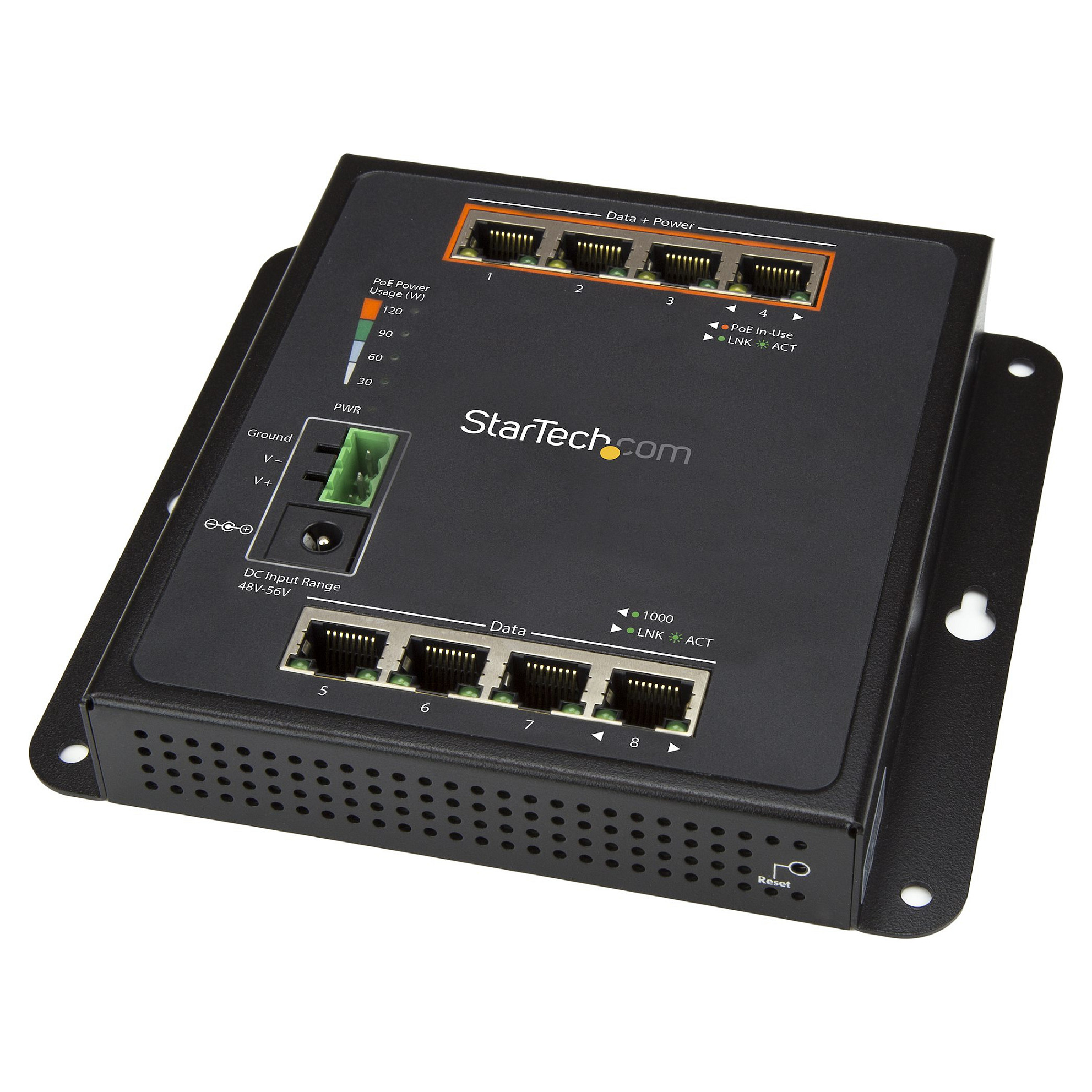 StarTech CS101-8FP 8-Port Gigabit PoE+ Switch 110W Managed Industrial Wallmount 2x SFP