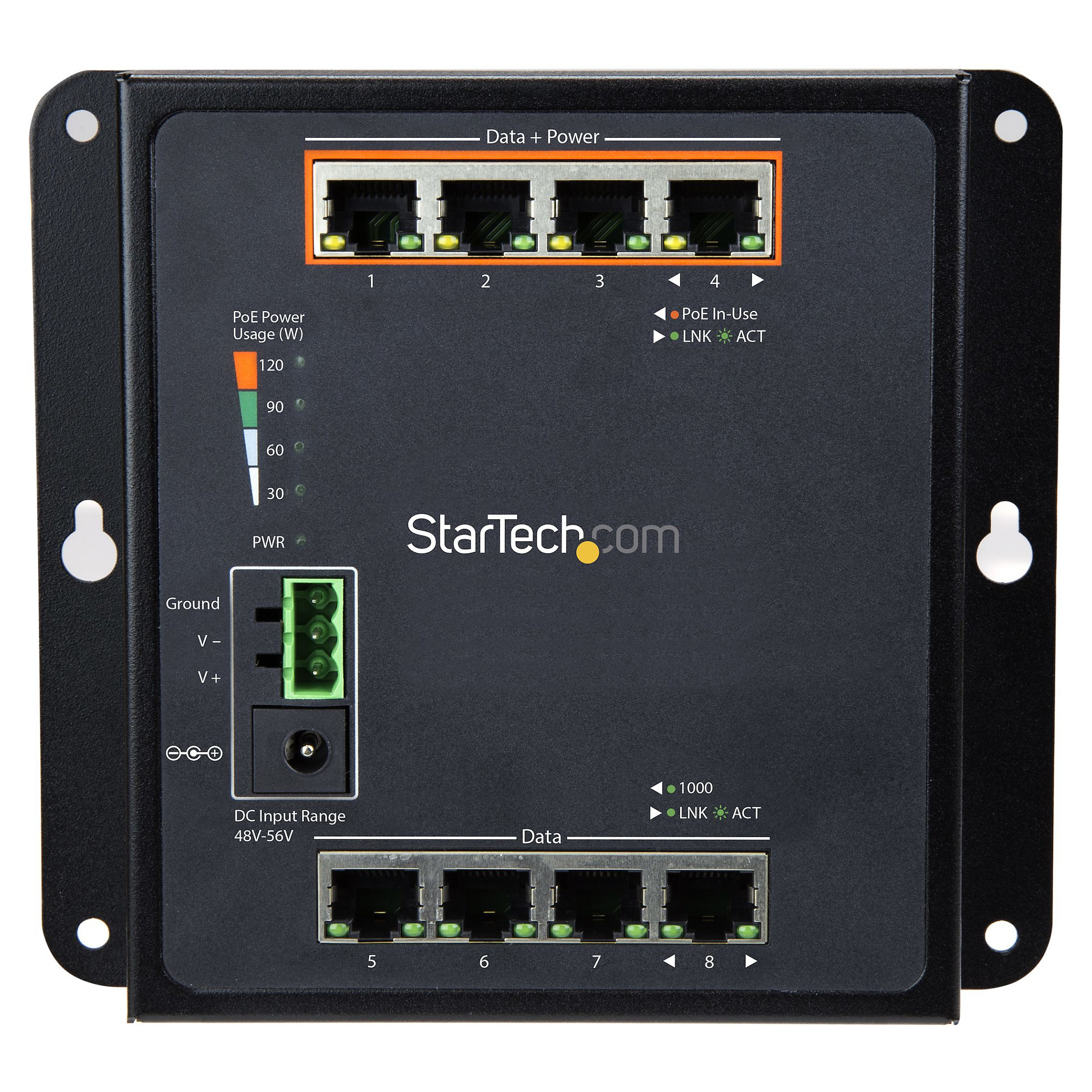 StarTech CS101-8FP 8-Port Gigabit PoE+ Switch 110W Managed Industrial Wallmount 2x SFP - Figura 3