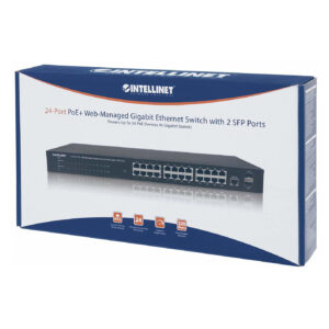 Intellinet 24-Port Gigabit PoE+ Web-Managed Switch 240W 2x SFP VLAN QoS 7