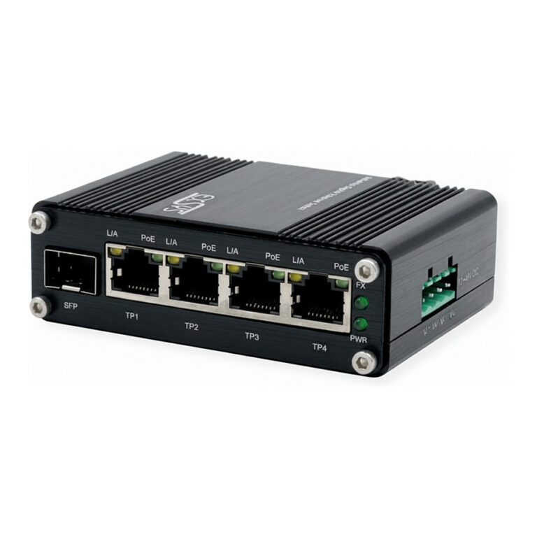 Switch EXSYS EX‑62030MPoE‑SFP / Mini / 5+1 Port Gigabit / PoE+ / Web Managed