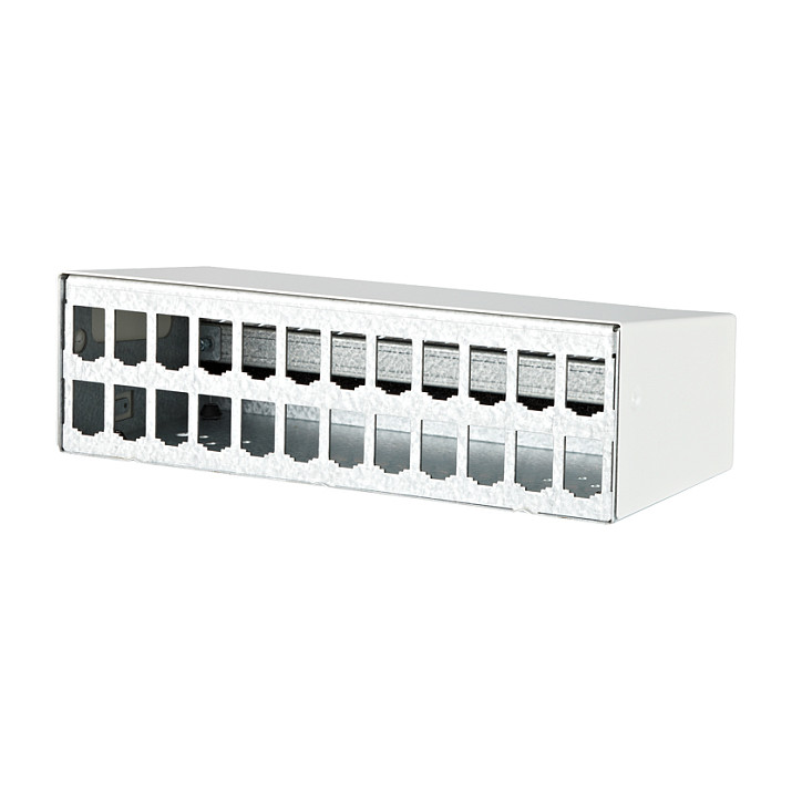 Kuti modulare METZ CONNECT AP Surface Housing 2x12 Port RAL 9010 - Bardhë