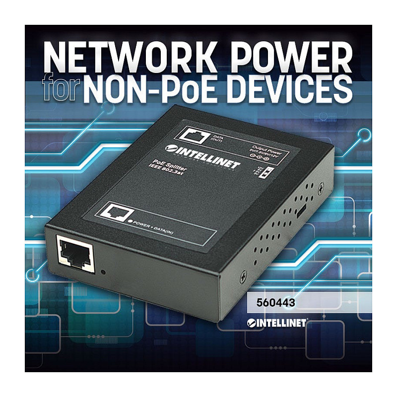 Spliter PoE+ INTELLINET / IEEE 802.3at / 1‑Port / 5‑7.5‑9‑12V DC - Figura 2