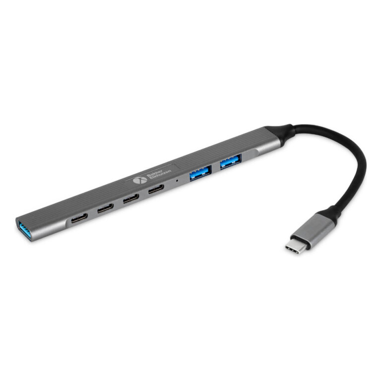 HUB BakkerElkhuizen USB‑C / 7‑in‑1 / 3×USB‑A + 4×USB‑C – Argjend