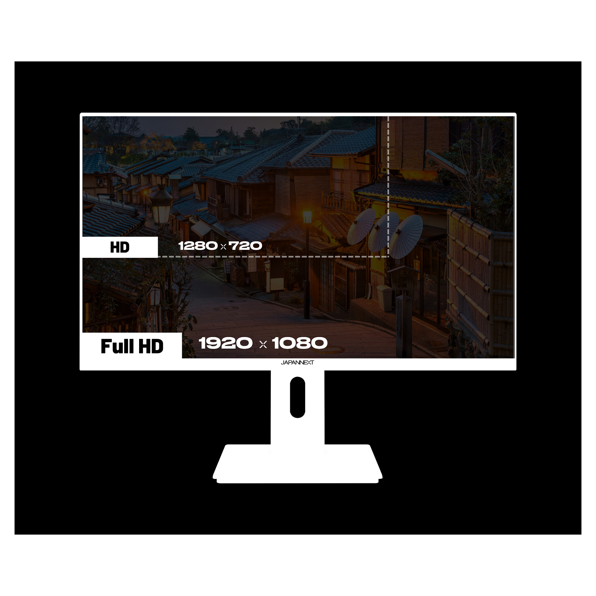 Monitor Gaming JapanNext / 23.8"/ Full HD IPS / LCD / 120Hz / 0.5ms / HDMI+VGA - Bardhë - Figura 5