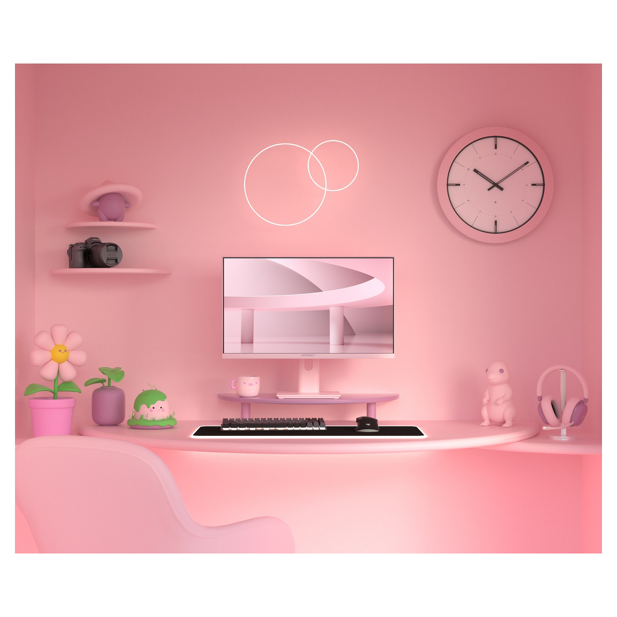 Monitor Gaming JapanNext / 23.8"/ Full HD IPS / LCD / 120Hz / 0.5ms / HDMI+VGA - Rozë - Figura 4