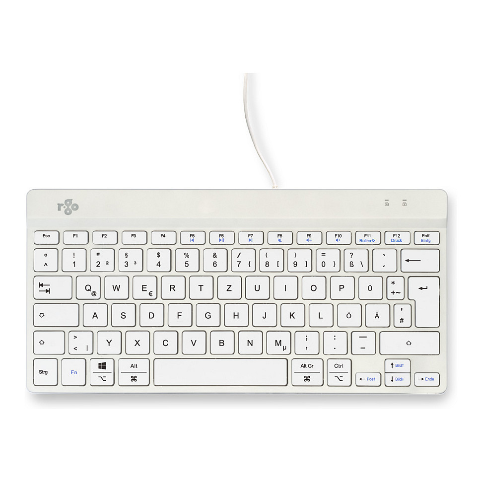 Tastierë me kabllo ergonomike R-Go Compact Break / QWERTZ -Bardhë - Figura 2