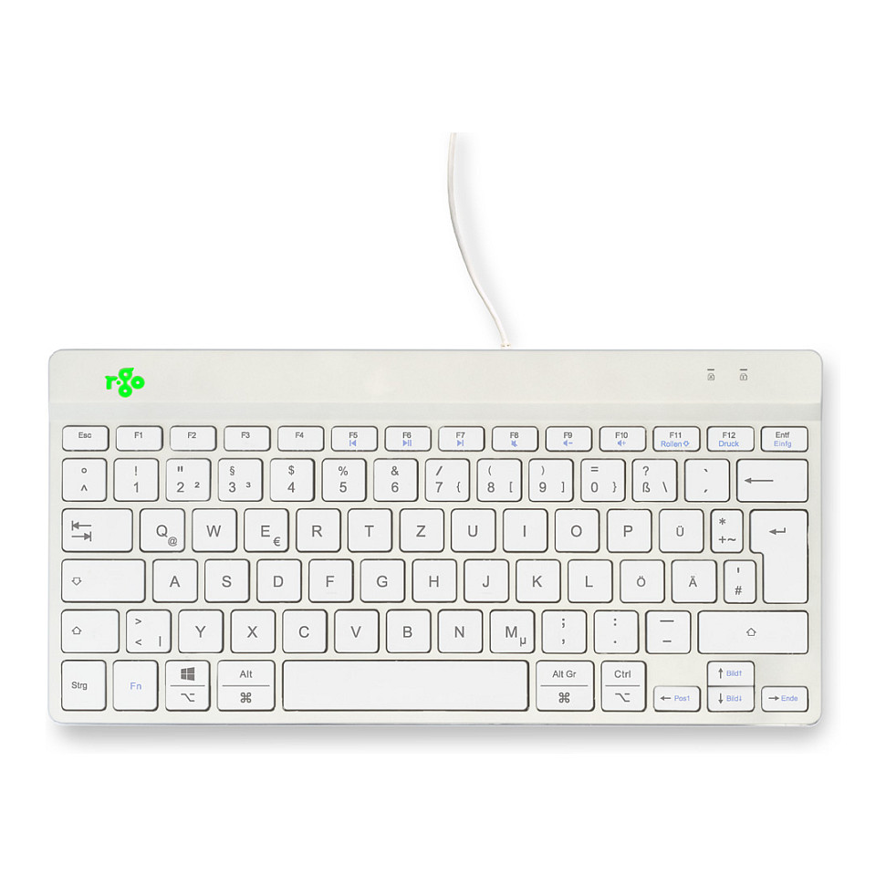 Tastierë me kabllo ergonomike R-Go Compact Break / QWERTZ -Bardhë - Figura 3