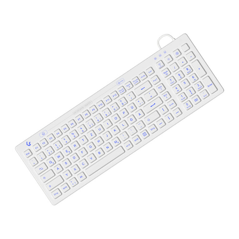 Tastierë me kabllo KeySonic KSK‑6031INEL / IP68 / QWERTZ / German Language - Bardhë