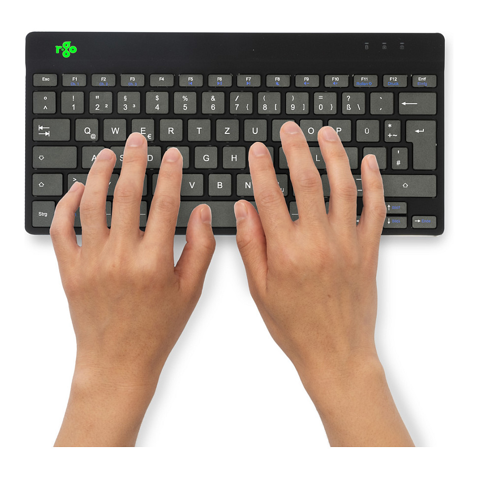 Tastierë pa kabllo R-Go Ergonomic Keyboard Compact break / QWERTZ - Zezë - Figura 3