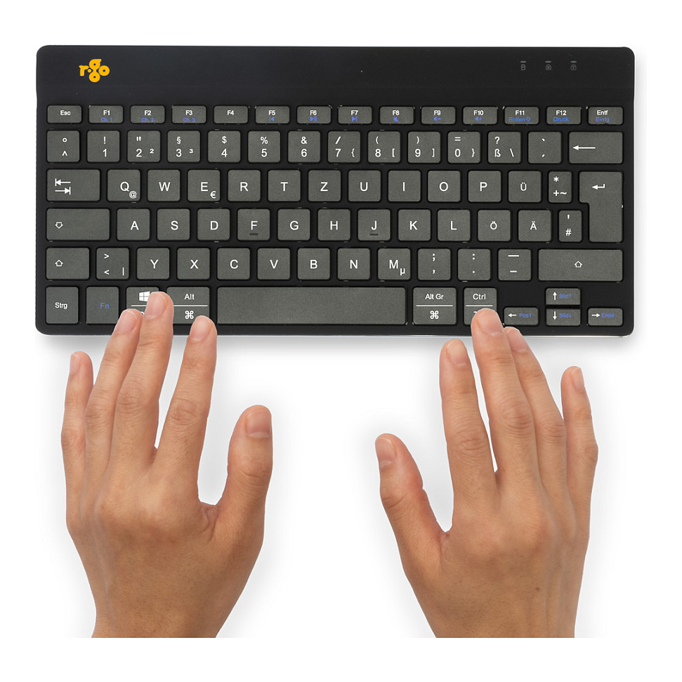 Tastierë pa kabllo R-Go Ergonomic Keyboard Compact break / QWERTZ - Zezë - Figura 4