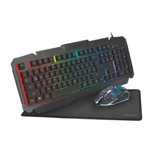 Set gaming LogiLink me tastierë maus dhe mousepad 35x25x0.4cm - Zezë