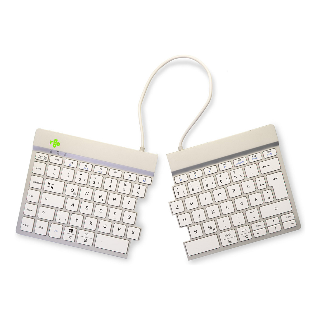 Tastierë pa kabllo R-Go Split Break / QWERTZ / German Language - Bardhë - Figura 4